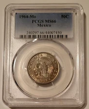 PCGS Mexico 1964 Mo 50 Centavos Unc MS66 (B)