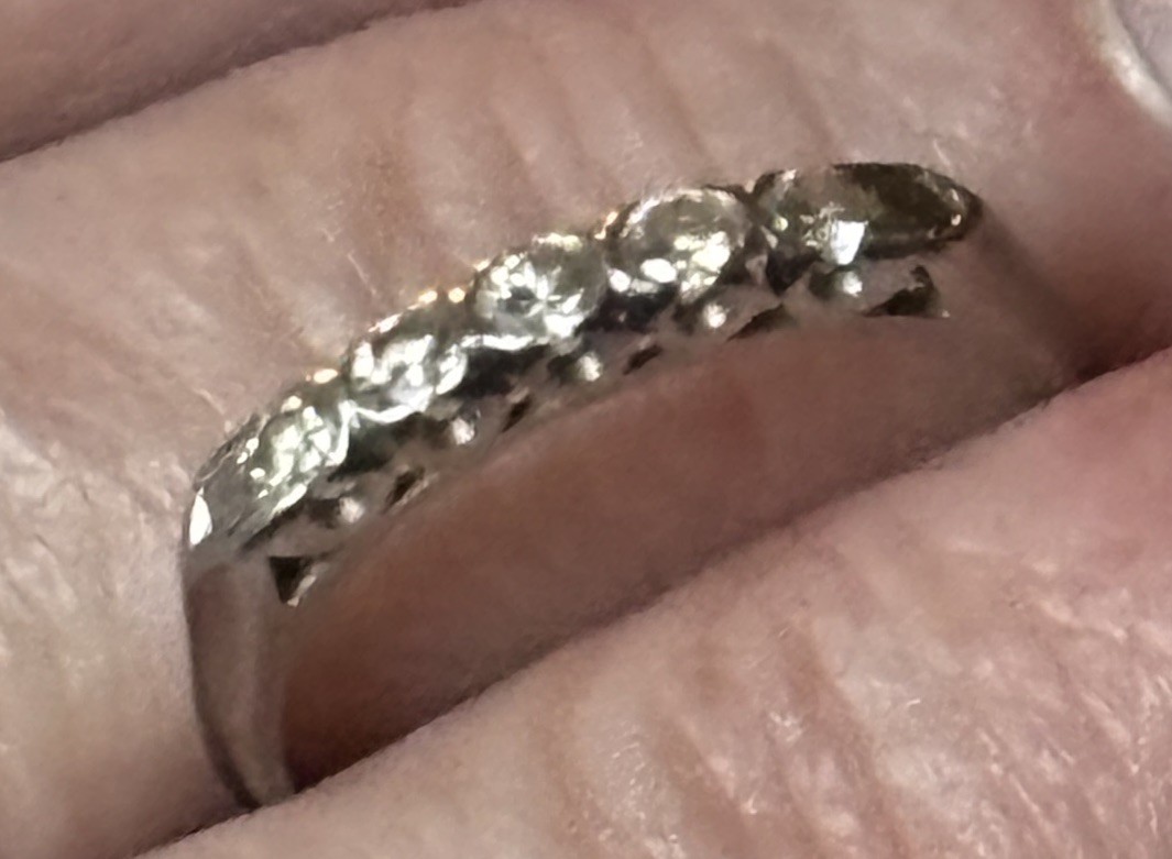 Diamond Wedding Band, Size 7,  2.78g PLATINUM-image