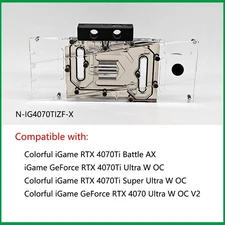 Granzon GPU Water Block For Colorful iGame RTX 4070Ti Battle AX N-IG4070TIZF-X