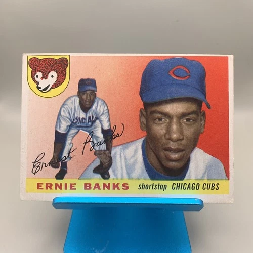 1955 Topps - Ernie Banks #28 Cubs 2nd Year VG-EX  Great Color Free Shipping