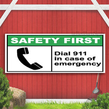 Call 911 In Case of Emergency Indoor Outdoor Banner Sign with grommets