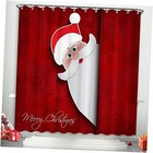 72 x 72 Inch Christmas Shower Curtain,Cute Cartoon Santa Claus Bath Curtains 