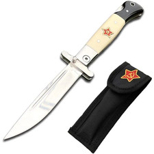 Russian knife Finka Nkvd knife KGB, manual folding pocket knife, black-white