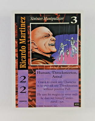 Ricardo Martinez, Sinister Manipulator #91 - Arcana, On The Edge CCG card (1995)