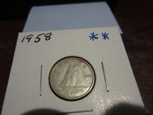 1958 - Canada Silver 10 Cent - Canadian dime