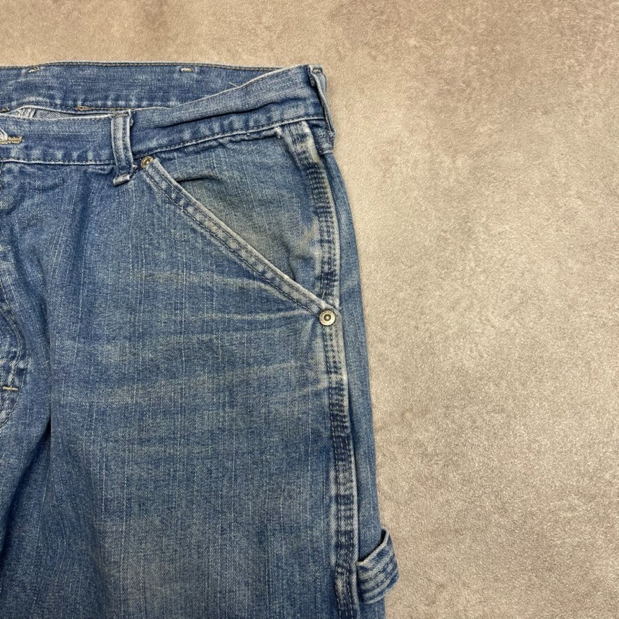 Wrangler Jeans Mens 34” Straight Leg Baggy Fit Denim Workwear Pants, Blue image 4