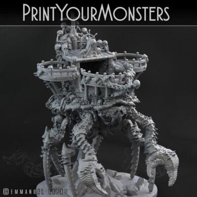 3D Printed Print Your Monsters Pirate Crab Ship 28mm - 32mm D&D Wargaming