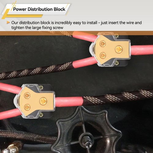 2Pcs Voiture Audio Splitter Ampli Distribution Puissance 0/2/4 Gauge In 4/6/ 8 Gauge Out- - Photo 4/9