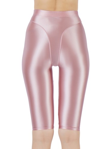 Damen Glänzende Radlerhose Hohe Taille Stretch Kurze Leggings Sporthose Shorts - Picture 17 of 79