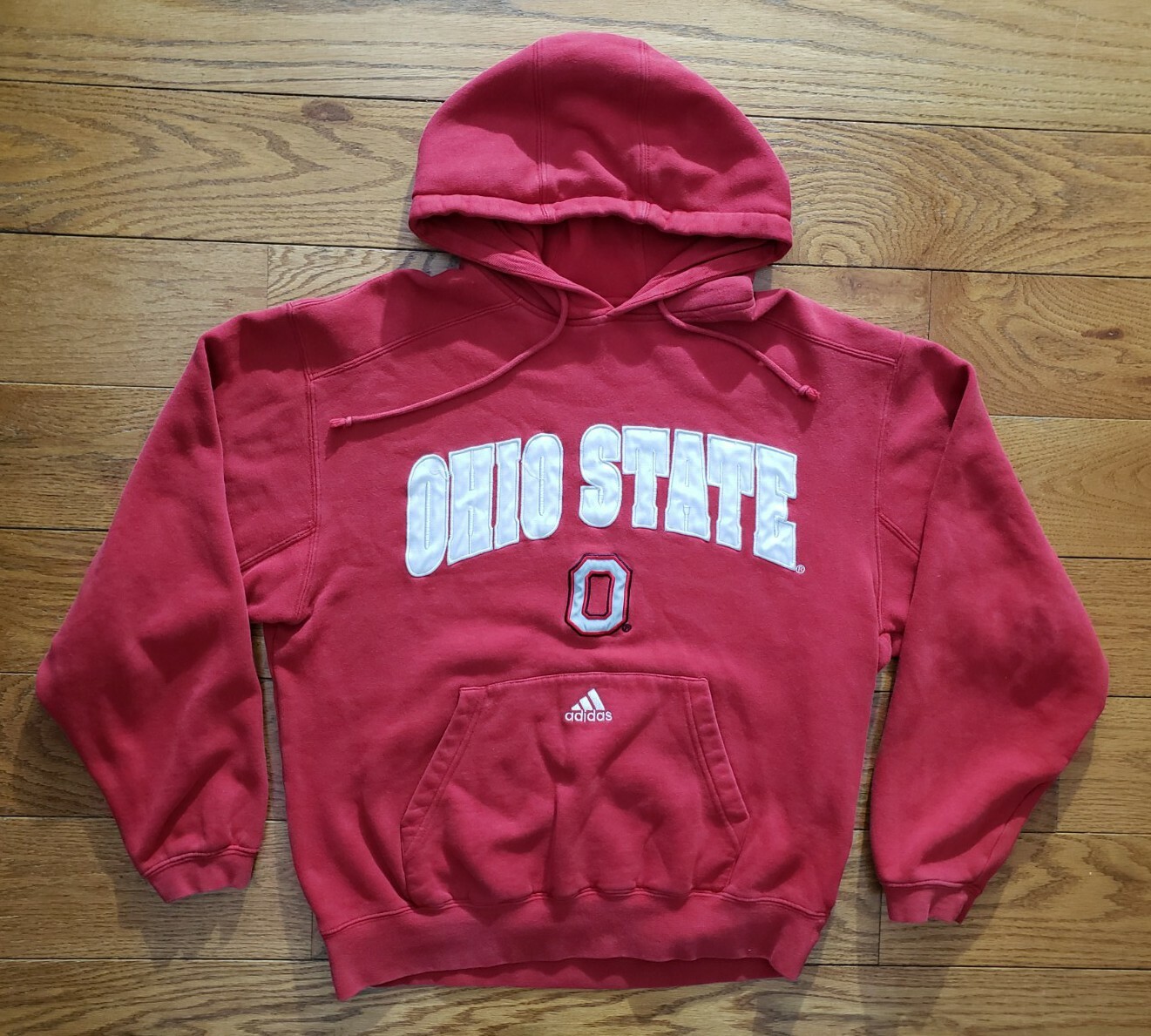 Vintage Adidas Ohio State University Spell Out Hoodie Sweatshirt Red Sz  Medium | eBay