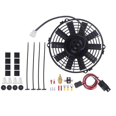 9'' inch Universal Slim Fan Push Pull Electric Radiator Cooling 12V Mount Kit