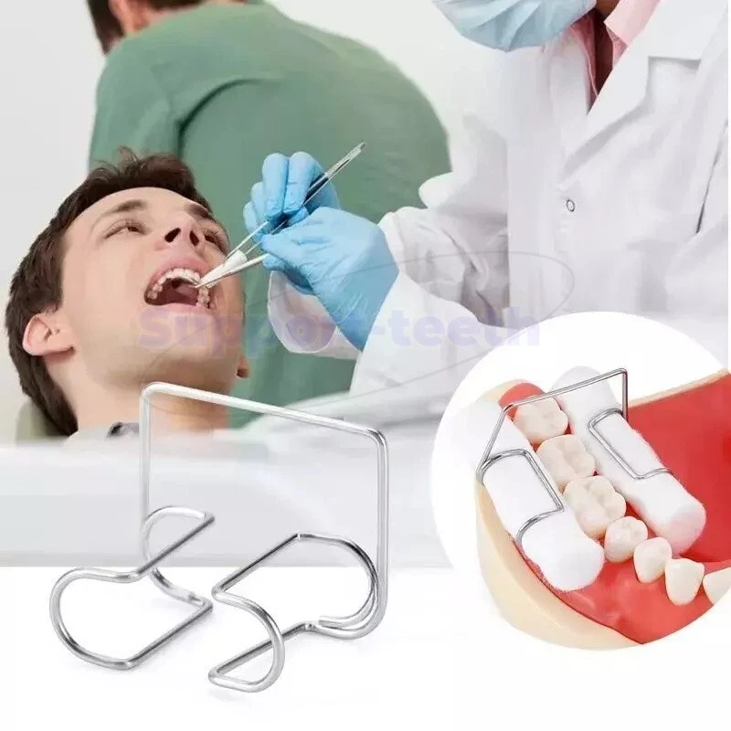 Dental Moisture Cotton Roll Holder Stainless Steel Teeth Clip Holders 2.1*2.6 cm - Image 2 of 4