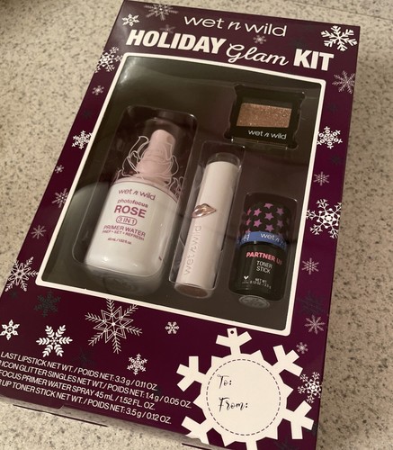 KIT Glam Wet n Wild HOLIDAY Mega Lápiz Labial Tónico Barra Foto Enfoque Rosa + Brillo - Imagen 9 de 11