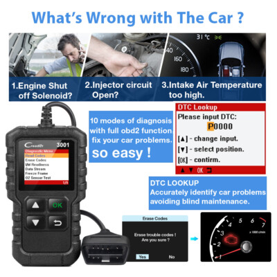 LAUNCH X431 CR3001 OBD 2 CAR Code Reader Support Full OBDII/EOBD Launch