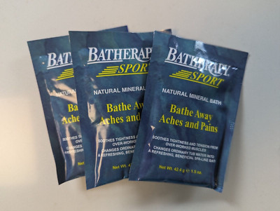 Batherapy Sport Natural Mineral Bath, Bathe Away Aches and Pains - 3 packets