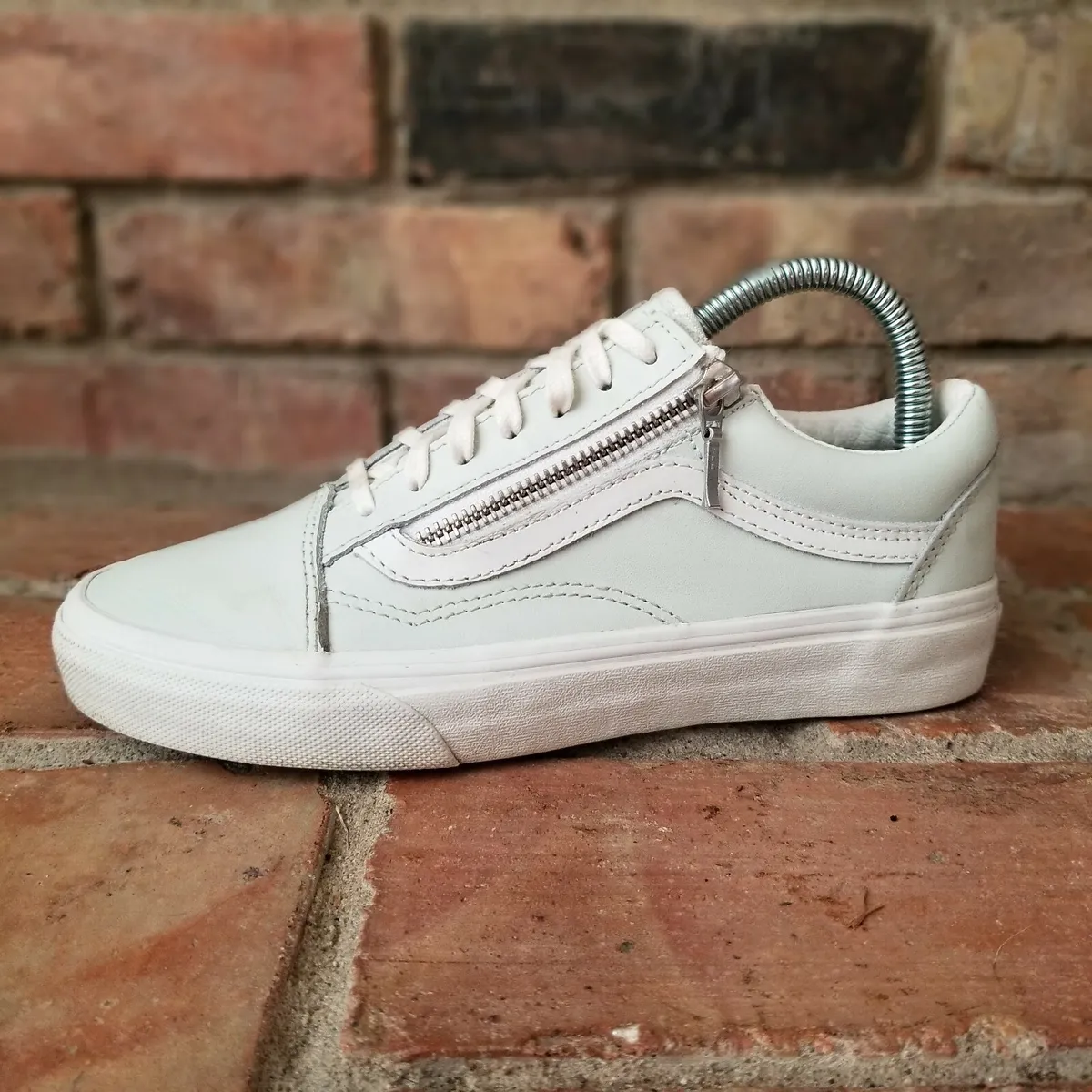 Fe ciega Ceder Laos Vans Off The Wall Cream White Patent Leather Loafers Women&#039;s 7 M Old  Skool | eBay