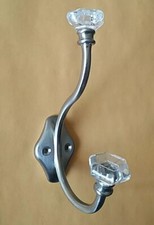 Towel / Robe Hook Crystal And Brushed Nickel
