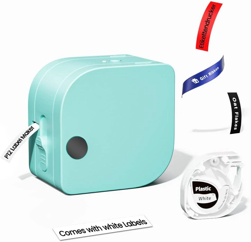 Phomemo P12 Bluetooth Label Maker Compatible with Dymo LT 91331 and Letra Tag Tapes Phomemo P12 Bluetooth Label Maker Compatible with Dymo LT 91331 and Letra Tag Tapes