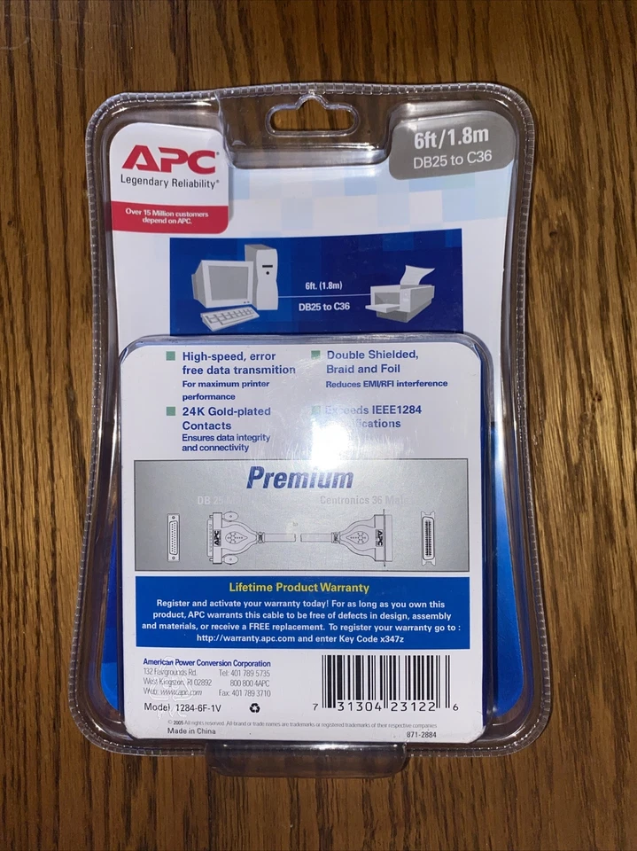 Sealed Box APC IEEE1284 Premium Parallel Printer Cable. Model 1284-6F-1V. - Image 2 of 2
