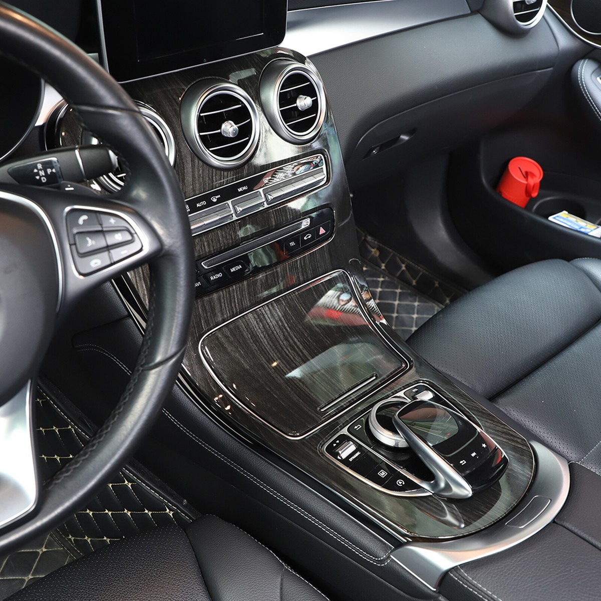 Koolstofvezel Voor Mercedes-Benz W206 C Klasse C200 C260 C300 2022 Center Bedieningspaneel Dashboard Strips Trim