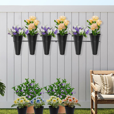 Wall-mounted Flower Display Stand for Home Garden Florist W/ 6*BuckS DIY Black