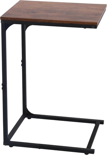 C Shaped End Table, Slide Under Couch Table, End Table for Living Room& Bedroom