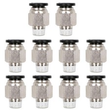 10Pcs Pneumatic OD 3/8" Tube x 1/4" NPT Male Connector Push to Connect fitting