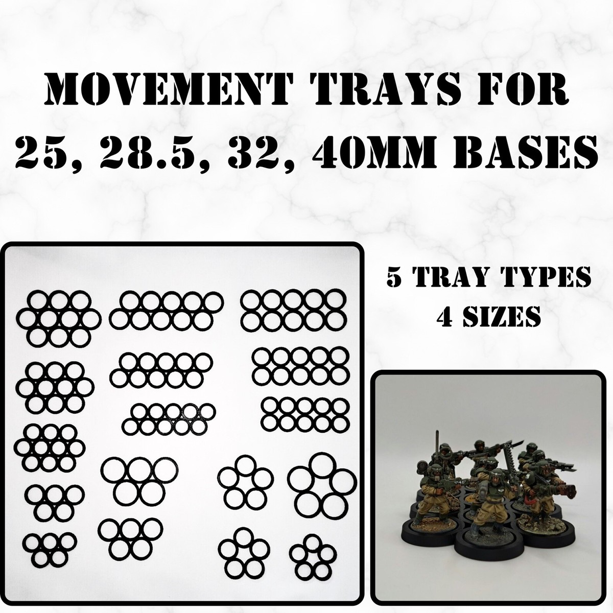 10x Warhammer The old World Convertor Movement trays 20mm to 25mm 10x Warhammer The old World Convertor Movement trays 20mm to 25mm