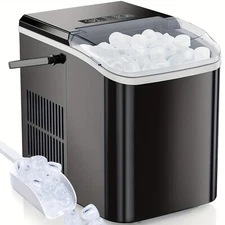 ZUNMOS Portable Ice Maker for Home Self- Cleaning 9 Cubes in 6 Mins 26.5 lbs/24h