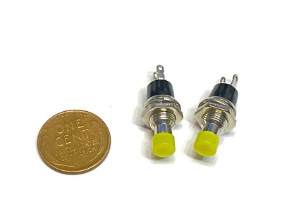 2- 7mm Yellow pbs-110 Momentary Push Button Switch N/O open SPST OFF-ON C1 STAMP