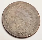 1886 P Indian Head Cent / Penny Type 1 (T1)  *G - GOOD*  **FREE SHIPPING**
