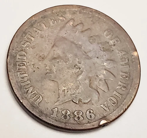 1886 P Indian Head Cent / Penny Type 1 (T1)  *G - GOOD*  **FREE SHIPPING**