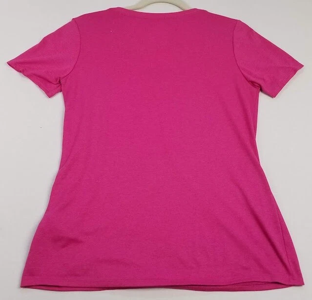 Nike T Shirt Womens M Medium Pink V Neck Short Sleeve Workout Gym Activewear Tee - Image 3 of 4