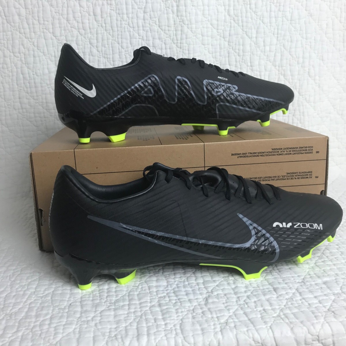 Nike Zoom Vapor 15 Academy FG/MG Soccer Cleats Men's SZ 10.5 Black