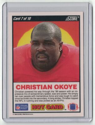 1990 Score Hot Card Christian Okoye Kansas City Chiefs #7 | eBay