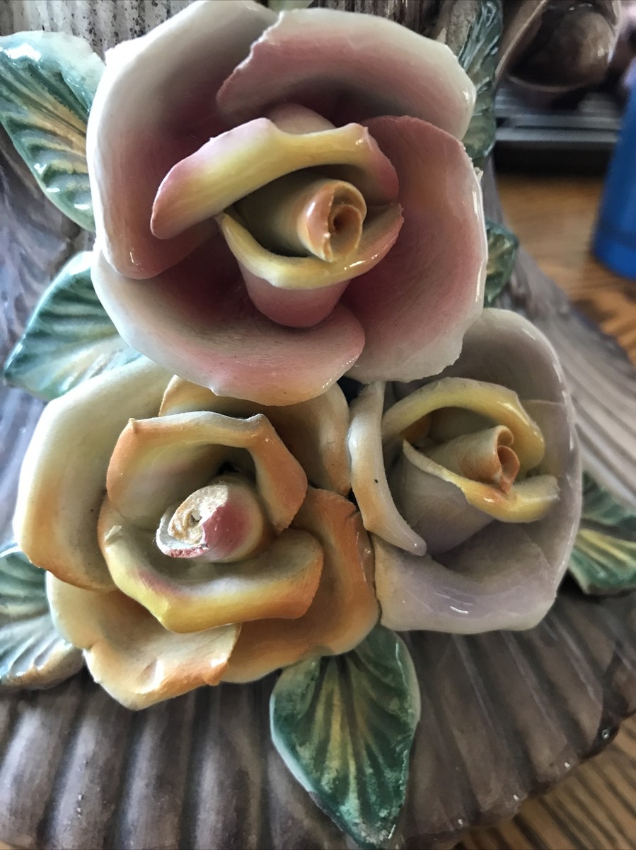 Vintage Capodimonte Italian Large Porcelain Vase Handpainted W