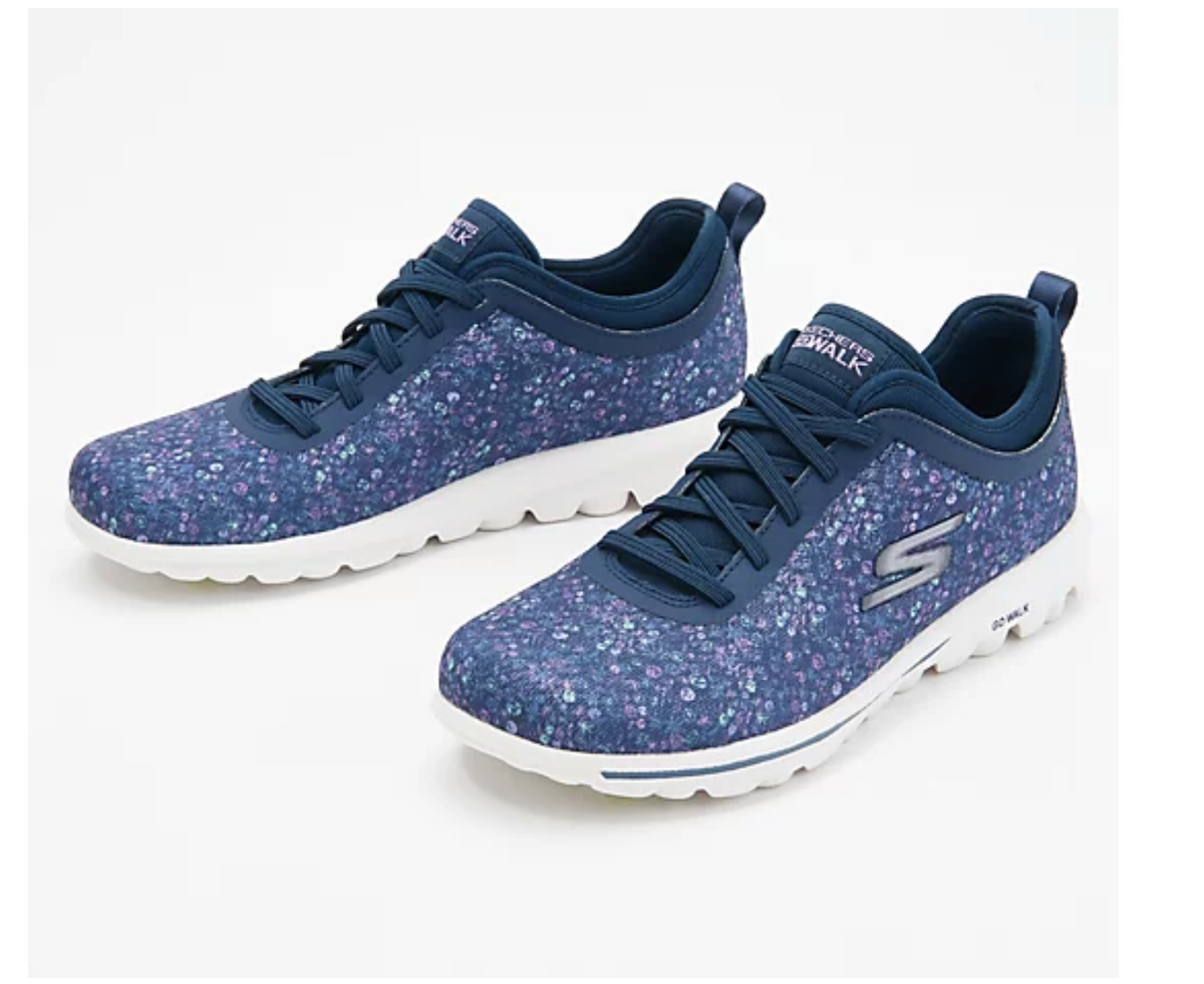 Skechers GOwalk Classic Washable Bungee Floral Sneakers Women's