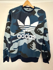 Adidas Hoodie Youth X-Large Boys Black Gray Blue Camouflage Pullover Sweatshirt