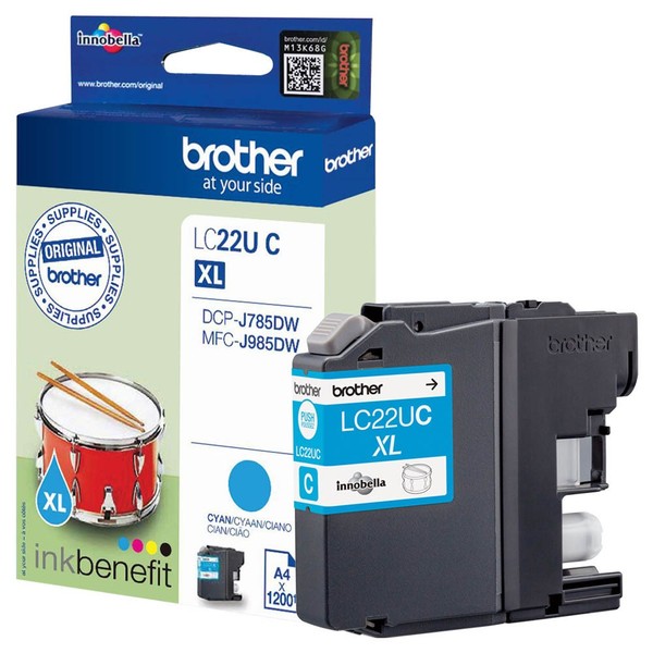 Druckerpatrone Original Brother LC-22U C Blau Xl FüR MFC-J 985 Dw Cyan-image