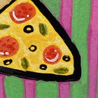 ACEO Original  Art pizza food  2.5 inch x 3.5 inch — photo 2