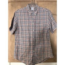 Brooks Brothers Regent Fit Polo Shirt Mens Size Large Gingham Short Sleeves