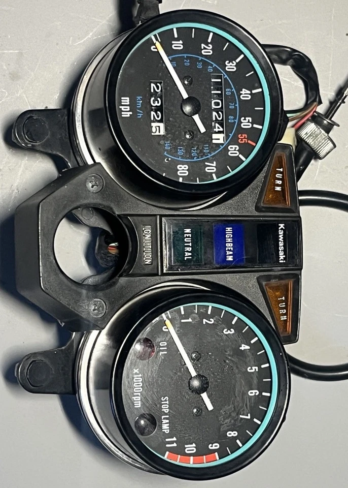 1982 80-83 Kawasaki KZ440 LTD OEM Guages Cluster Speedometer Tachometer Tested - Image 2 of 4