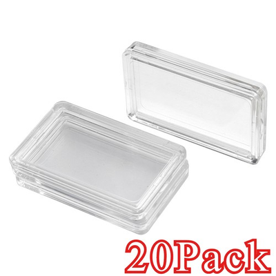 #ad #ad 20PC Coin Cases Holder Capsules Direct Fit 1oz Silver Bar One Troy Ounce Bar $10.99