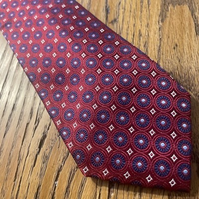 EUC Tasso Elba Thick Geometric Silk Tie Hand Made Men s Necktie