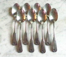 8 Colonial Mood Seacrest Shell Wm A Rogers Deluxe Oneida Ltd Stainless Teaspoons