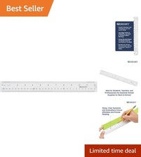 Durable Clear Acrylic Ruler for Classroom School Office with Measurement Guide