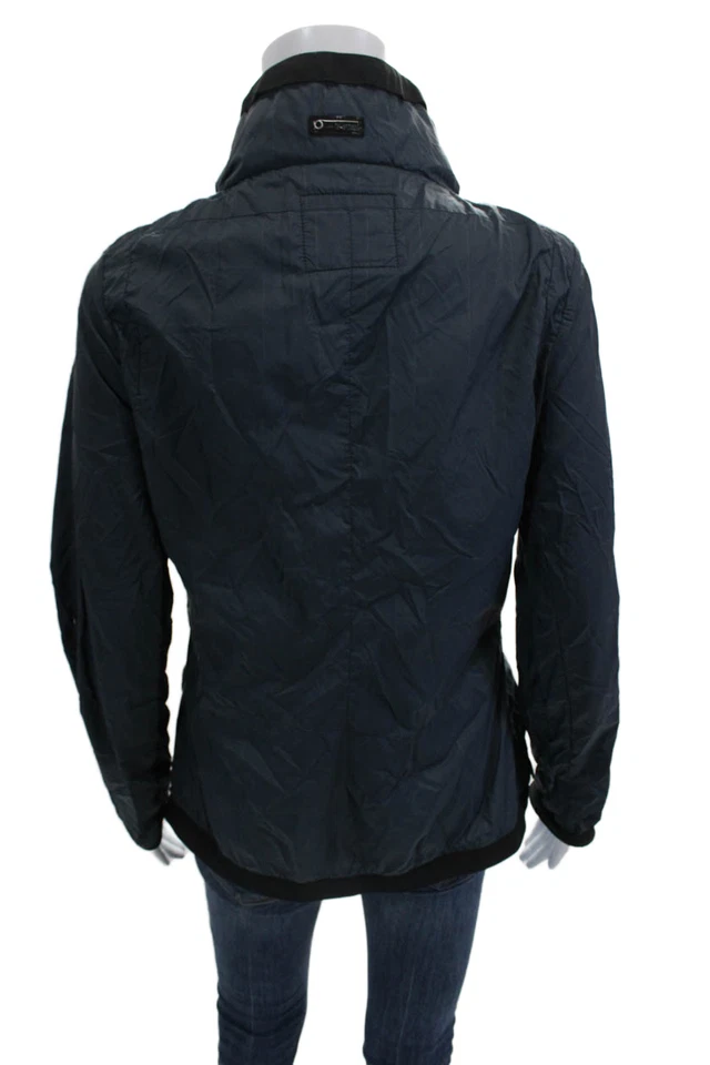 G Star Womens Windbreaker Dark Blue Polyamide High Neck Button Size L - Image 3 of 4