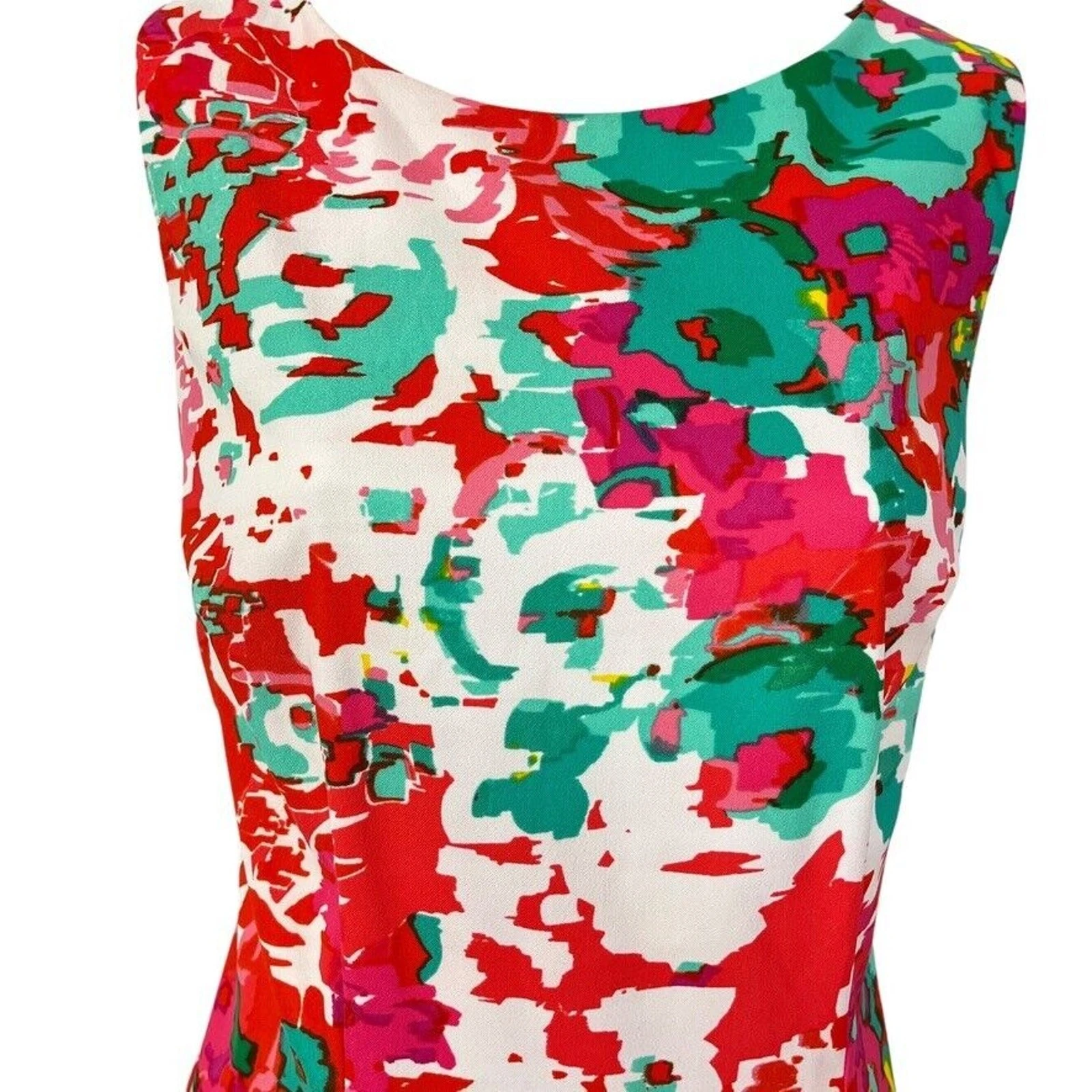 Abito donna Alyx Limited verde corallo stampa tubino senza maniche elasticizzato tg 10