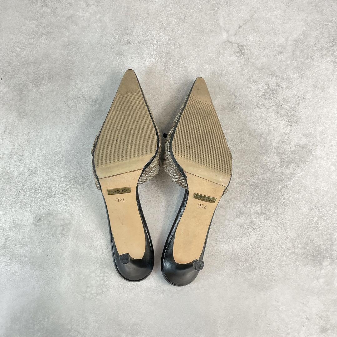 GUCCI Beige Bow Gg Mules | eBay