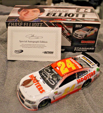 2017 Chase Elliott Hooters #24 1/24 Action Diecast Autographed